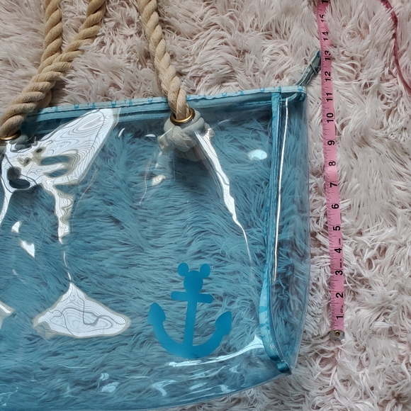 RARE Shanghai Disney 2-piece beach tote bag purse translucent blue Mickey anchor - Picture 11 of 13